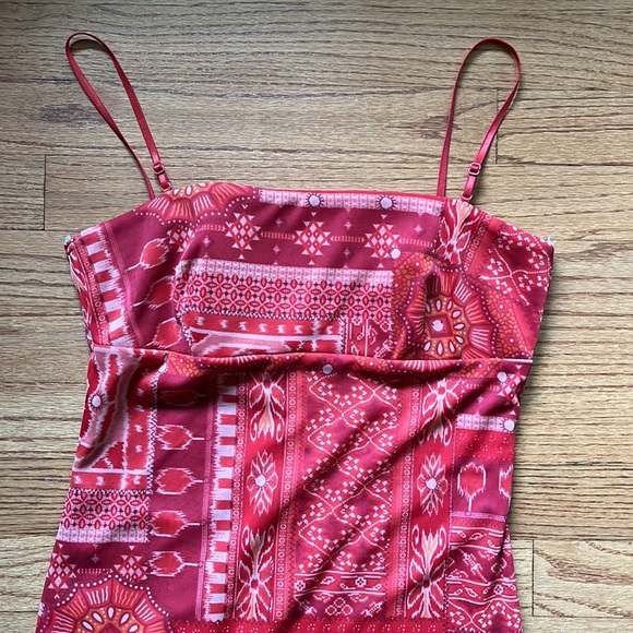 Vintage 90s/2000s City Triangles Red Asymmetrical Dress - Picture 5 of 8